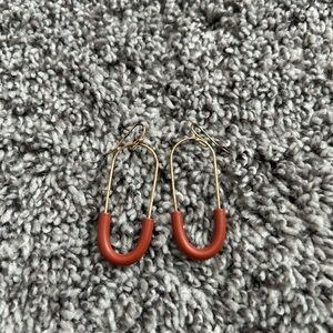 Universal Thread Gold and terracotta Hoop Earrings